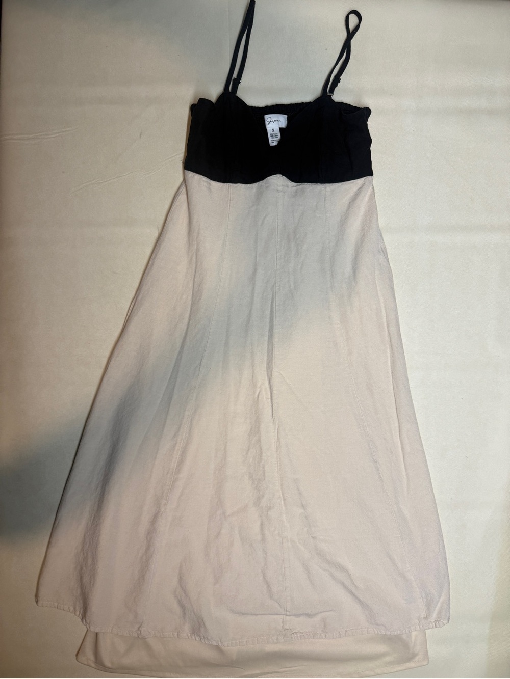 J. Crew Black & Cream Colorblock Slip Dress